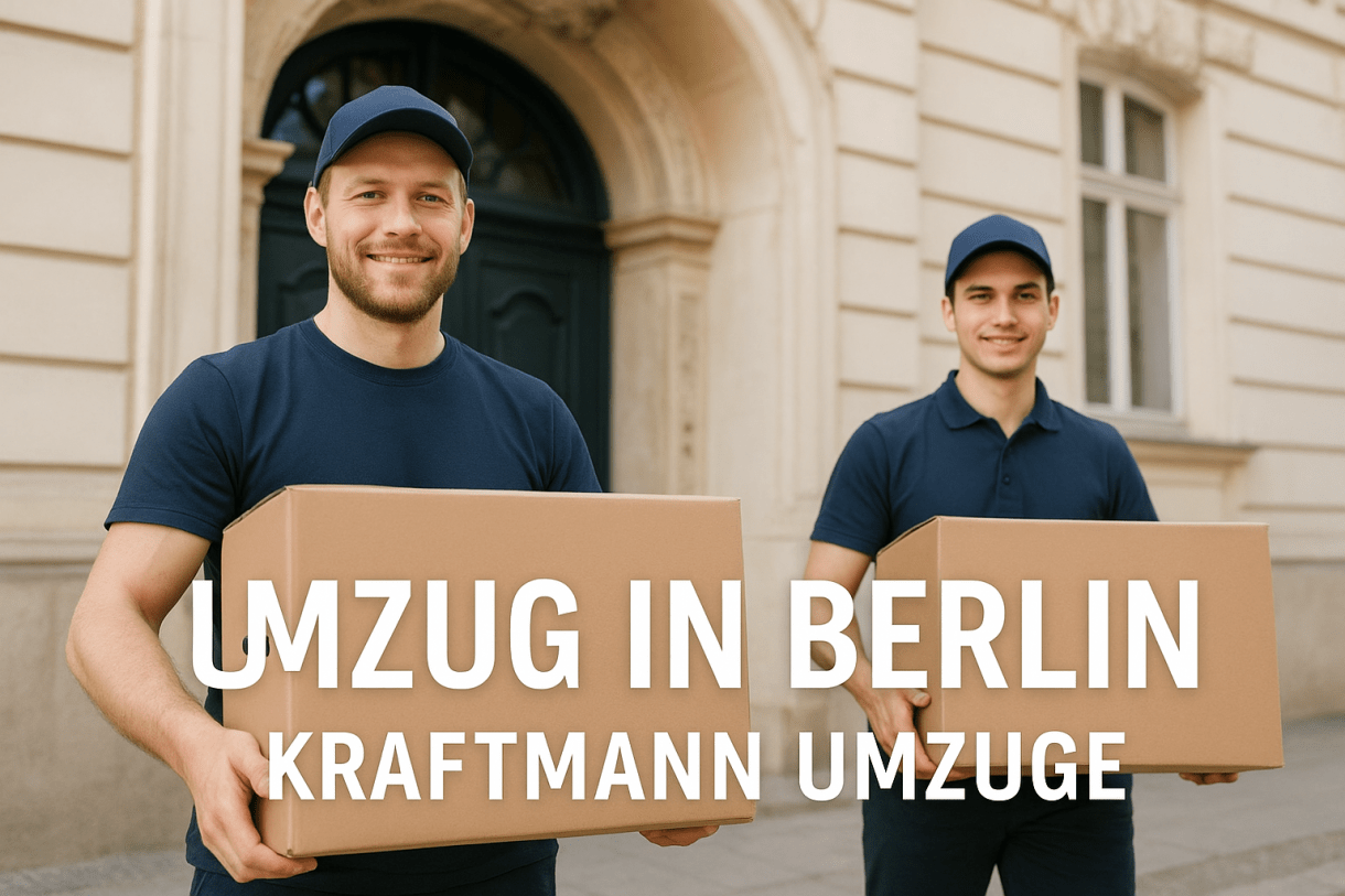 Umzug in Berlin — Kraftmann Umzüge Team mit Kartons