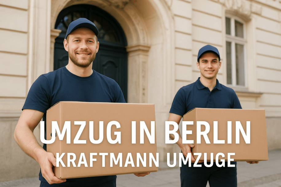 Umzug in Berlin — Kraftmann Umzüge Team mit Kartons