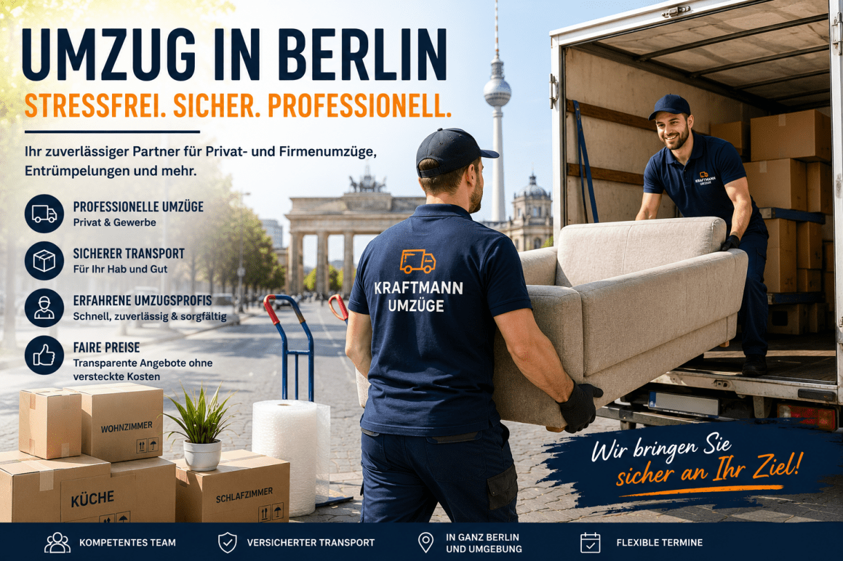 Un'impresa di traslochi professionale si occupa del trasporto dei mobili in occasione di un trasloco a Berlino