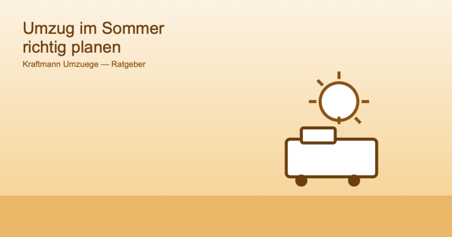Illustration Sonne und Umzugskisten als Symbol fuer den Sommerumzug in Berlin