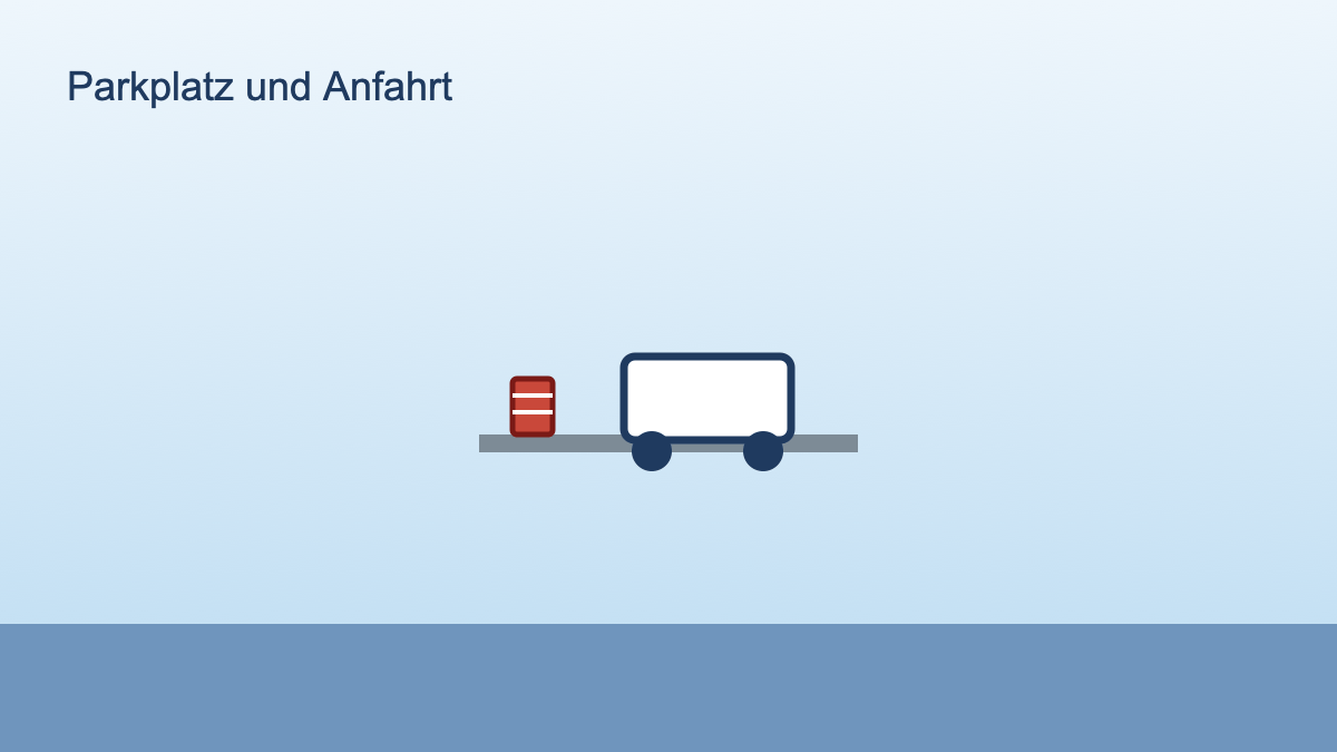 Illustration einer Strasse mit Umzugstransporter als Symbol fuer Parkplatzsituation und Anfahrtswege im neuen Bezirk