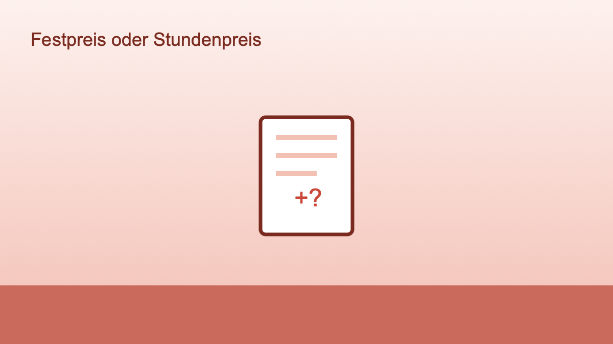 Illustration eines Preisschilds mit Fragezeichen als Symbol fuer Festpreis oder Stundenpreis bei Umzugsunternehmen