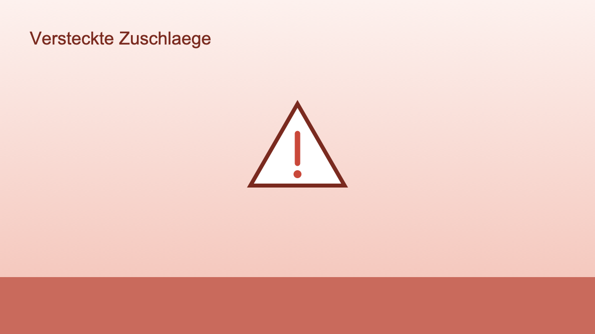 Illustration eines Warndreiecks mit Rechnung als Symbol fuer versteckte Zuschlaege beim Umzug
