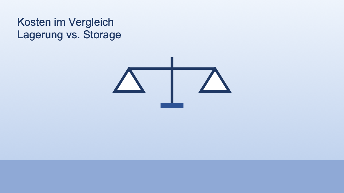Illustration einer Waage als Symbol fuer den Kostenvergleich zwischen Self-Storage und Moebellagerung