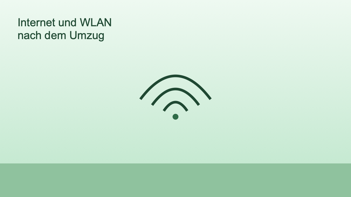 Illustration WLAN-Signal als Symbol fuer die Internetanbindung im neuen Zuhause