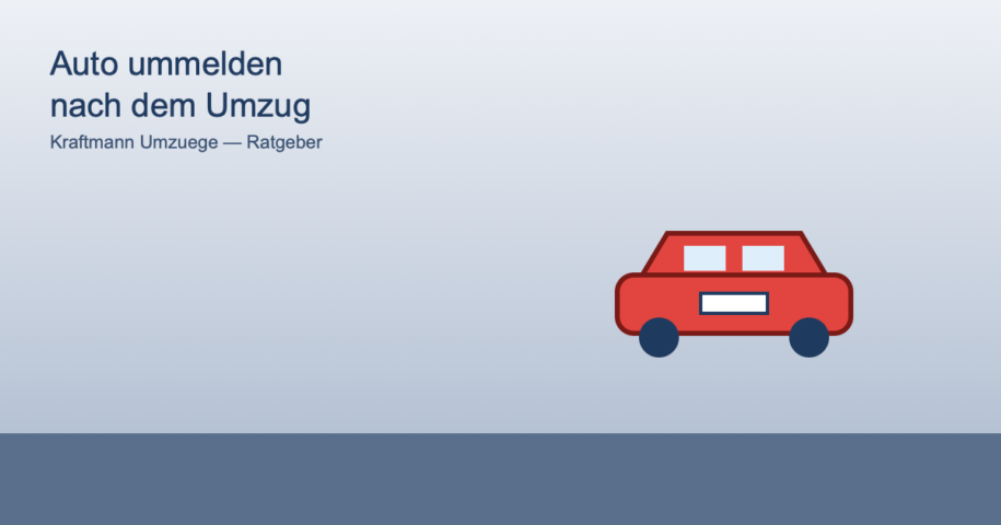 Illustration eines Autos mit Kennzeichen als Sinnbild für die Kfz-Ummeldung nach dem Umzug