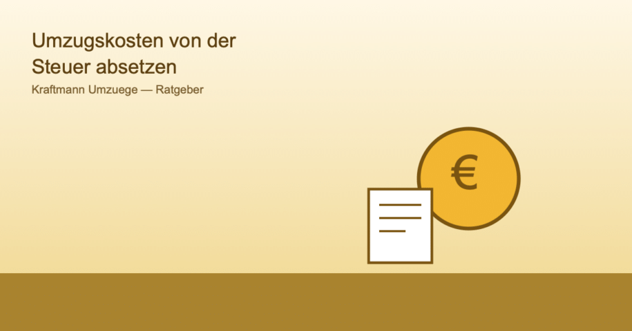 Illustration eines Euro-Symbols mit Aktenordner als Sinnbild für die steuerliche Absetzbarkeit von Umzugskosten