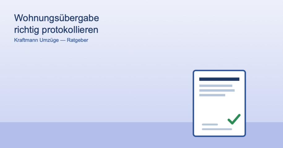Symbolgrafik eines Übergabeprotokolls mit Häkchen für die Wohnungsübergabe